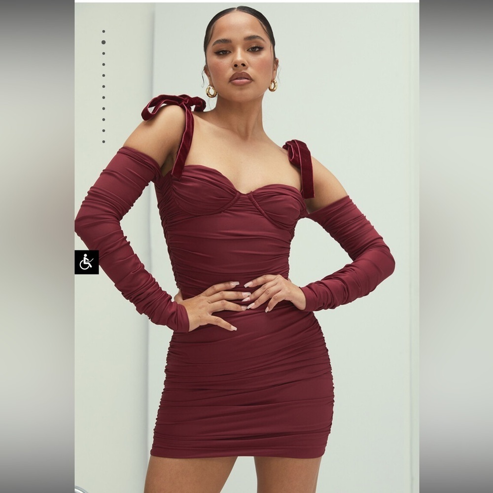 NWT Mistress Rocks Off-Shoulder Long Sleeve Dress Sz S
